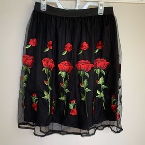 Embroidered Rose skirt